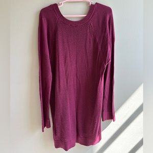 Express dark burgandy 3/4 sleeve knitted light sweater